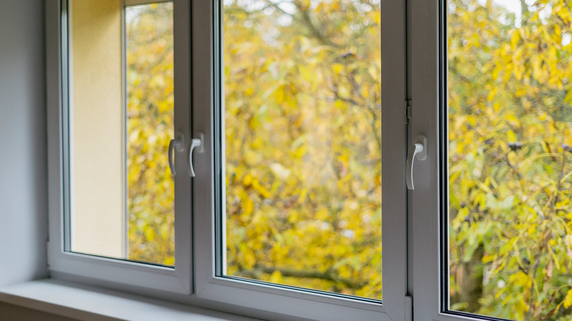 Femme mesurant une fenêtre à l'aide d'un mètre ruban dans un intérieur résidentiel