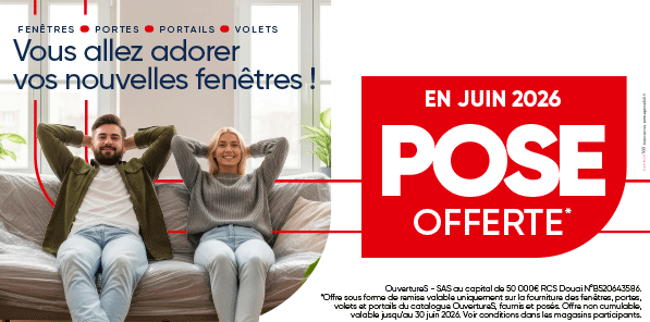 Juin : profitez d'une pose offerte pour vos fenêtres, portes et volets à Paris, Ivry-sur-Seine et Vitry-sur-Seine....